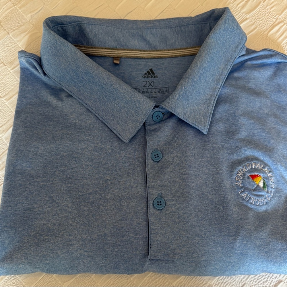 Adidas Heather Blue Polo Shirt Arnold Palmer CC Latrobe Pa
